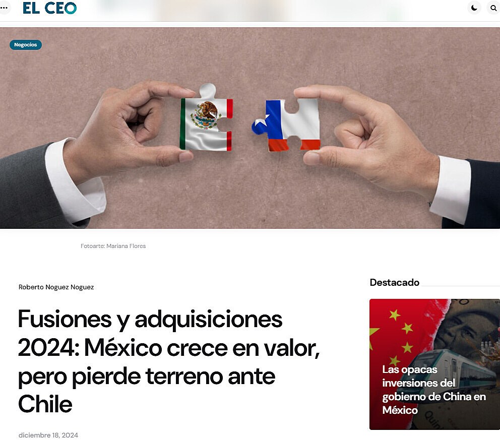 Fusiones y adquisiciones 2024: Mxico crece en valor, pero pierde terreno ante Chile